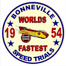 Bonneville Trials 1954 Motor Speedway Reproduction Sign 14 Round picture