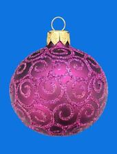 8cm ZARA VIOLET KUGEL BALL EUROPEAN BLOWN GLASS MERRY CHRISTMAS ORNAMENT 104 picture