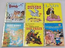 Vintage Lot Of 6 Little Golden Book Walt Disney: Mickey Bugs Lady Bambi Dumbo picture