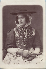 France, Arlesienne in typical costume and hat, vintage print, ca.1890 print picture