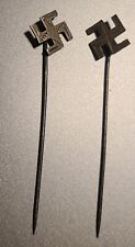 Pair of Antique Native American Whirling Log Stick Pins 1890-1940 picture