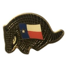 Vintage Texas State Flag Armadillo Travel Souvenir Pin picture