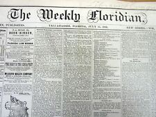 Lot of 5 rare originl TALLAHASSEE Florida newspapers 1883-1885 WEEKLY FLORIDIAN  picture