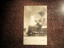 1905 Rotograph Co. of Black Man Sitting in Rocking Chair Reading Harpers Weekly picture
