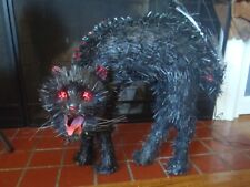 Vintage Color Changing FIBER OPTIC BLACK scary CAT HALLOWEEN DECOR picture