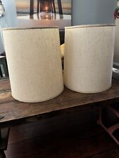 Pair of Vintage Mid Century Modern Drum Barrel Lamp Shades 18” Tall “SUPER NICE” picture