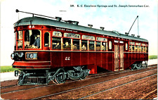 K. C. Excelsior Springs & St. Joseph Interurban Car Antique Postcard picture