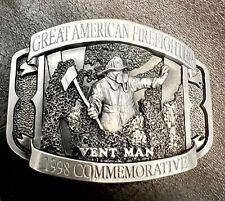 VTG Great American Firefighter Vent Man ‘98 Commemorative Belt Buckle #0311/2500 picture
