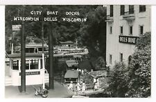 RPPC - 1948 - CITY BOAT DOCKS and Boats, Wisconsin Dells, WI Postcard picture