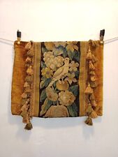Antique French Flemish Verdure Tapestry Fragment Cushion Cover 17th/18th Century picture