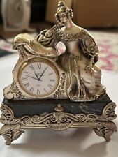 Vintage Italy Figural Lancini Mantel Mantle Clock. 20th century. picture
