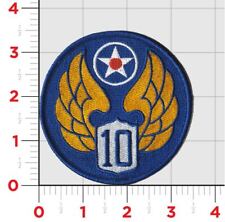 USAF 10TH AIR FORCE WINGS STAR MILITARY HOOK & LOOP ROUND EMBROIDERED PATCH picture