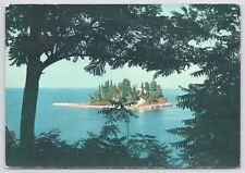 Corfu Greece~Pontoconissi View from Shore Through Trees~Continental Postcard picture