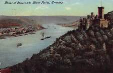 Koblenz Germany Stolzenfels Castle Medieval Fortress Ships 1910s Vtg Postcard P5 picture