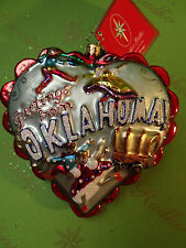 Christopher Radko Heart of Oklahoma Glass Ornament picture