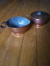 Vintage E. W. ALLEN COPPER Sugar and Creamer - Lovely patina, Country Decor  picture