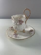 Vintage Cup & Saucer Victorian Gold Trim Applied With Pink Roses picture