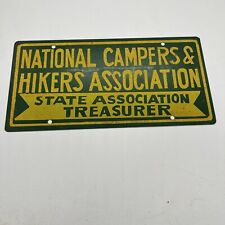 Vintage 50s 60s Smalts Glass Reflective Paint Sign National Camping Assc 6x12 picture