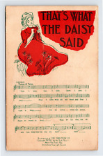 Thats What Daisy Said Chorus Sheet Music Divided Back Postcard Posted York Music picture