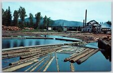 Tacoma WA- Washington, Typical Saw Mill and Log Pond, Vintage Postcard picture