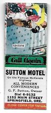 Sutton Motel-Springfield, Ore. Vintage Matchbook Cover picture