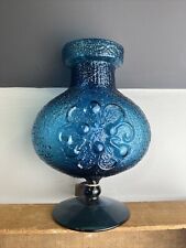 Stelvia Antiqua Empoli Italy Dark Cobalt Blue Glass Vase by Wayne Husted picture