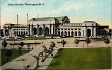 Vtg 1910's Union Station Train Railroad Washington DC Antique Postcard picture