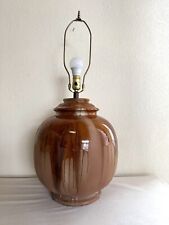 Vintage MCM Large Terracotta Drip Bubble Glaze Jar Table Lamp by Sunday  Cosco picture