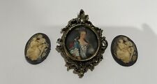 Ornate Baroque Small Oval Framed Art Victorian Style Gallery Wall Mini Art picture