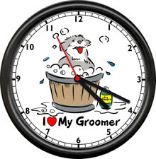 I Love My Groomer Dog Wash Bath Sign Wall Clock #249 picture