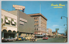 Postcard Santa Rosa, California, 4th Ave. Downtown Sonoma County A341 picture