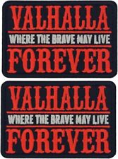 Valhalla Forever Where The Brave May Live Odin Viking Patch  | 2PC HOOK  3