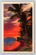HI-Hawaii, Isle O Dreams, Sunset On The Beach, Vintage Postcard picture