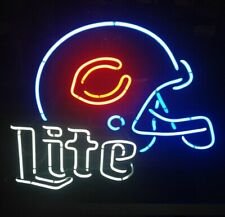 Miller Lite Helmet Chicago Bears Neon Lamp Light Sign 17
