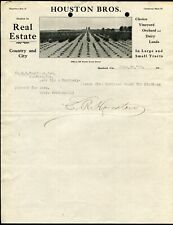 HANFORD, CA ~ HOUSTON BROS., Real Estate, Vineyards &c. ~ ILLUS. LETTERHEAD 1910 picture