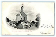 1906 Church and Grotto Holy Hill, Wisconsin WI Antique Postcard picture