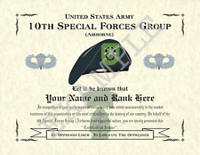 10th Special Forces Group (A), Personalized Art Print 8.5 x 11 (BADGE)(NEW) picture