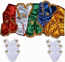 Masonic Order Eastern Star Oes Sash Five Color Set 5 Regalia Sashes - 6x Gloves picture