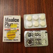 Vintage 1985 Maalox Plus Antacid Box Magnesium Aluminum Heartburn Relief picture