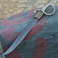 Rody Stan CUSTOM HAND FORGED DAMASCUS BLADE SWORD/BOWIE HUNTING KNIFED D GUARD picture