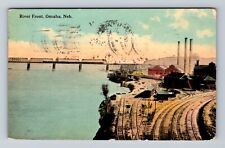 Omaha NE-Nebraska, River Front, Antique, Vintage c1913 Postcard picture