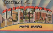 Jamestown, ND - Large Letter *unused* vintage North Dakota linen postcard picture