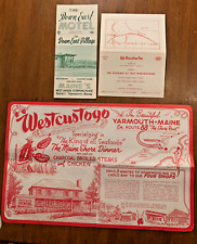 c1960 Yarmouth Maine Lot placemat Old Wescustogo Inn Down East Village vintage picture