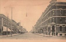 Second Street Hastings Nebraska NE Bank Drug Store Albertype Co. c1910 Postcard picture
