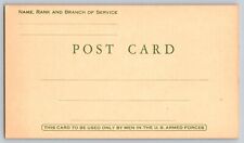 Postcard WW1 US Armed Forces Serviceman Mail Unposted Blank on Front & Back picture