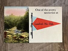 1915 - One of the Pretty Sceneries at Lansford, ND - Posted Antique Postcard picture