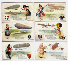 Swift's Premium Butterine Air Transportation Postcards Zeppelin Bi-Plane picture