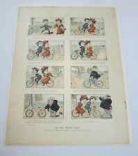 Antique 1894 Puck Magazine Bicycle Cartoon 