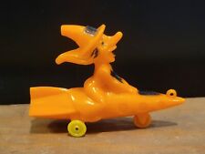 Vintage Halloween 1950's Rosbro Orange Witch Riding On A Rocket Candy Container picture