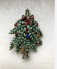 (2004) 1st Annual AVON Collectible Rhinestone Christmas Tree Brooch C9 picture